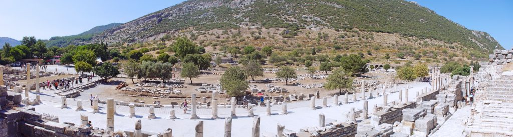 A panoramic view of Curetes Street.